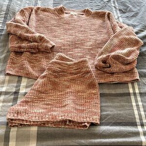 Rylee & Cru Heathered Spice Sweater + Short Set